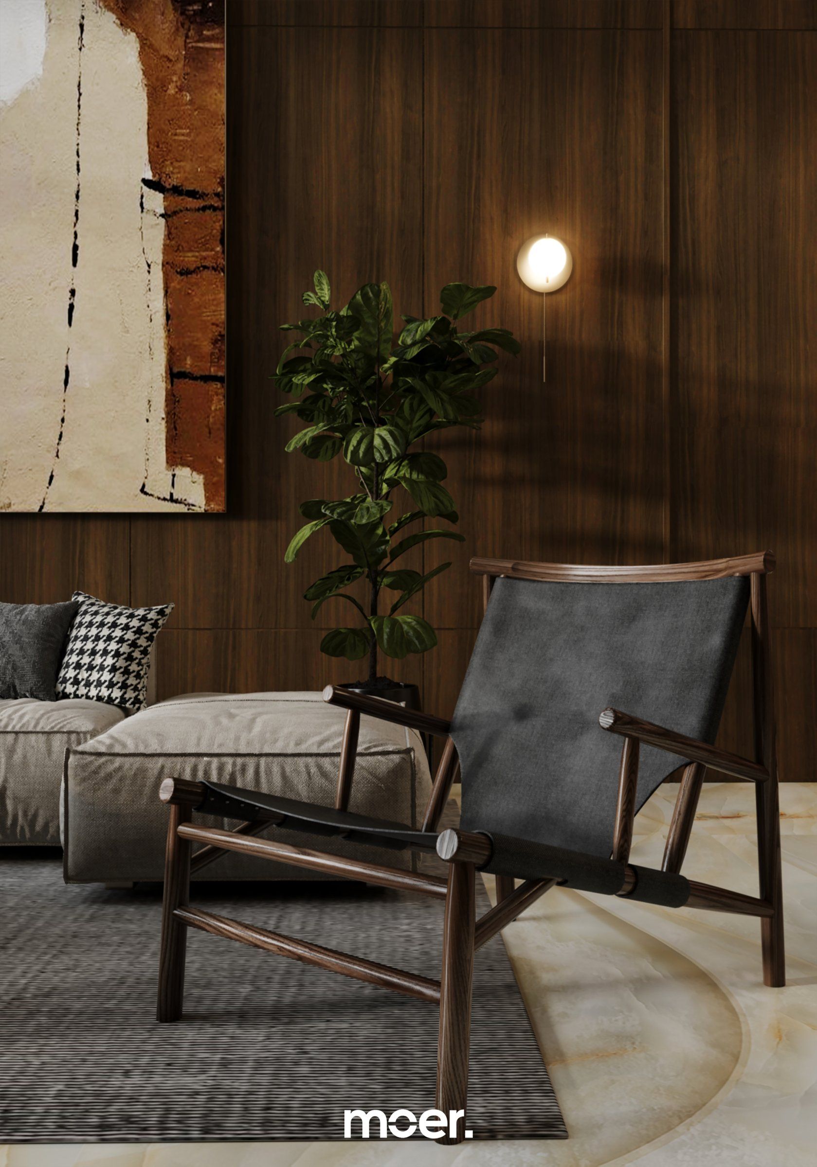 3D render of Living / Dining, detail 1 of 2