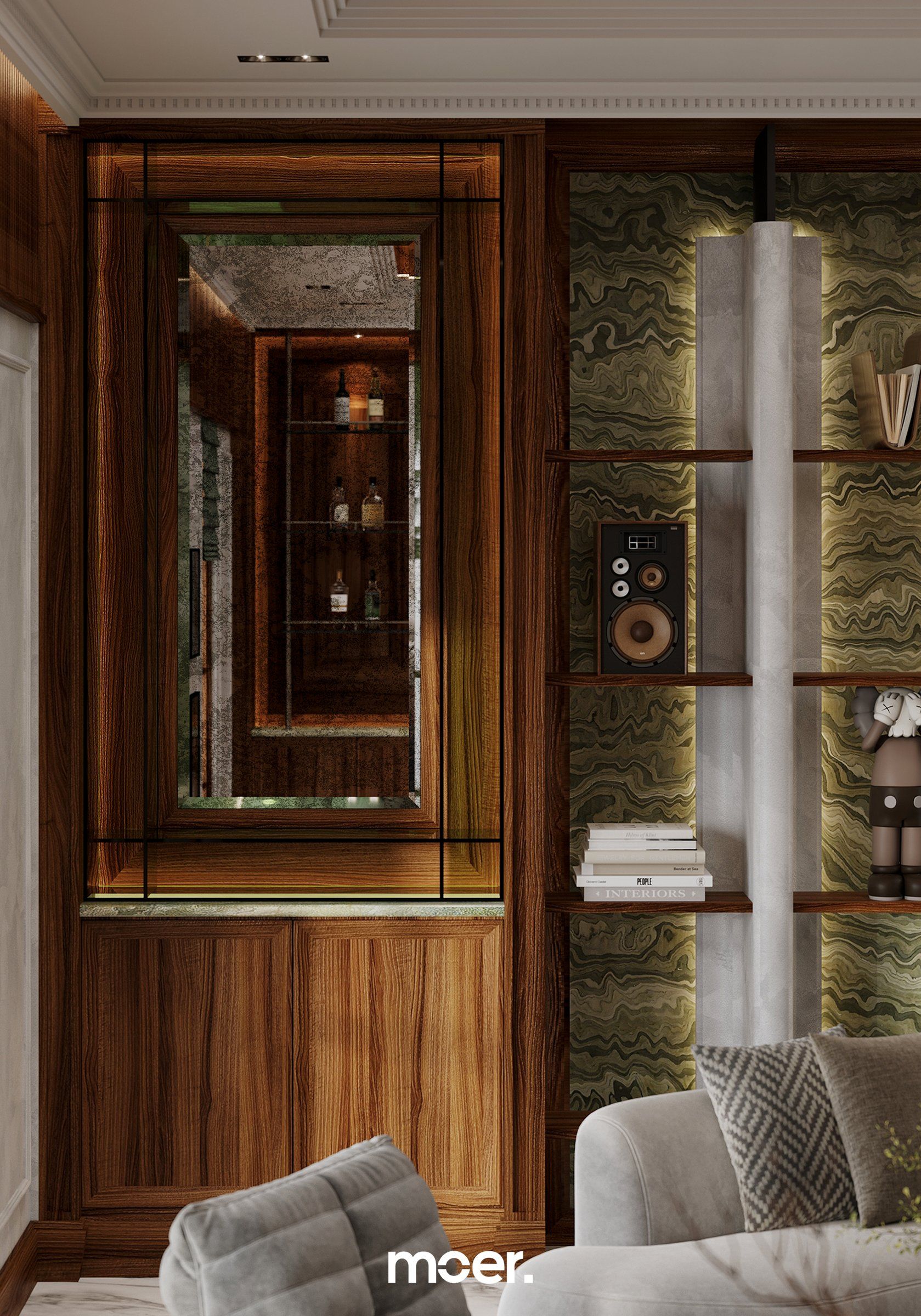 3D render of Study / Lounge, detail 2 of 3