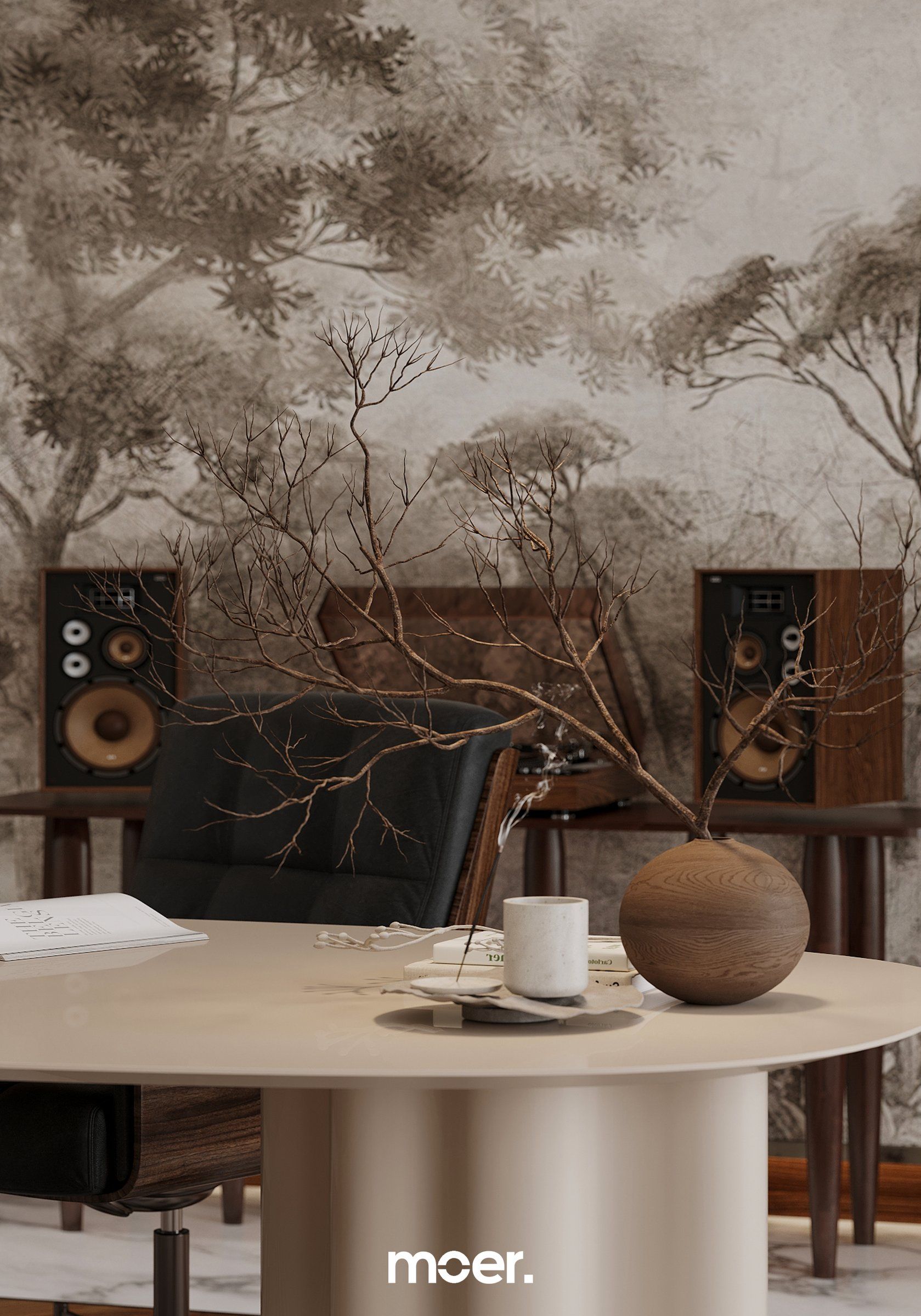 3D render of Study / Lounge, detail 3 of 3