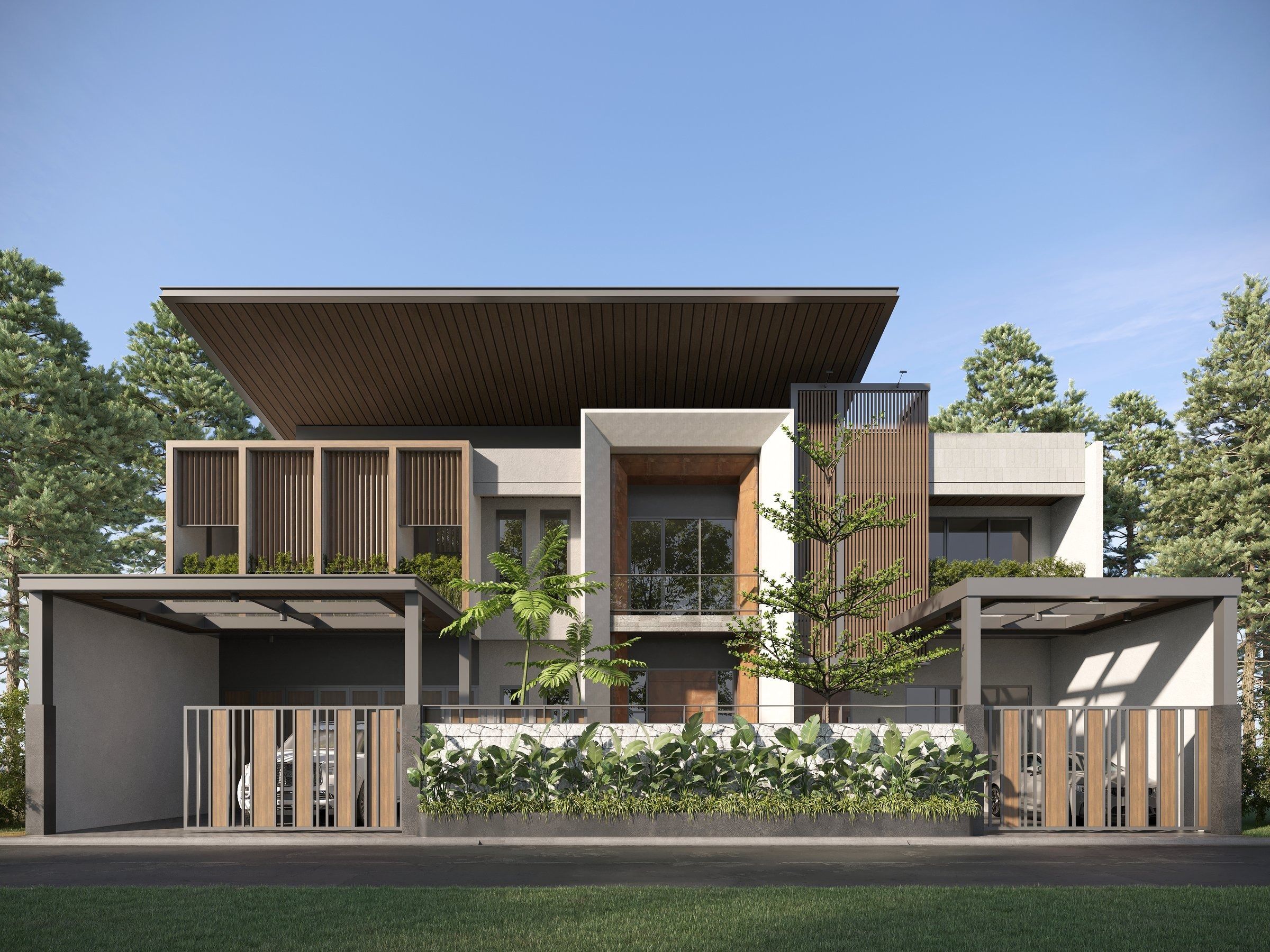 3D render of Tropical Modern House, image 1 of 4