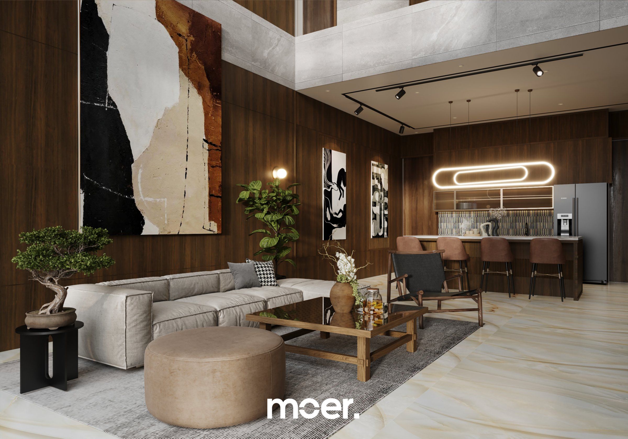 3D render of Living / Dining, image 3 of 6