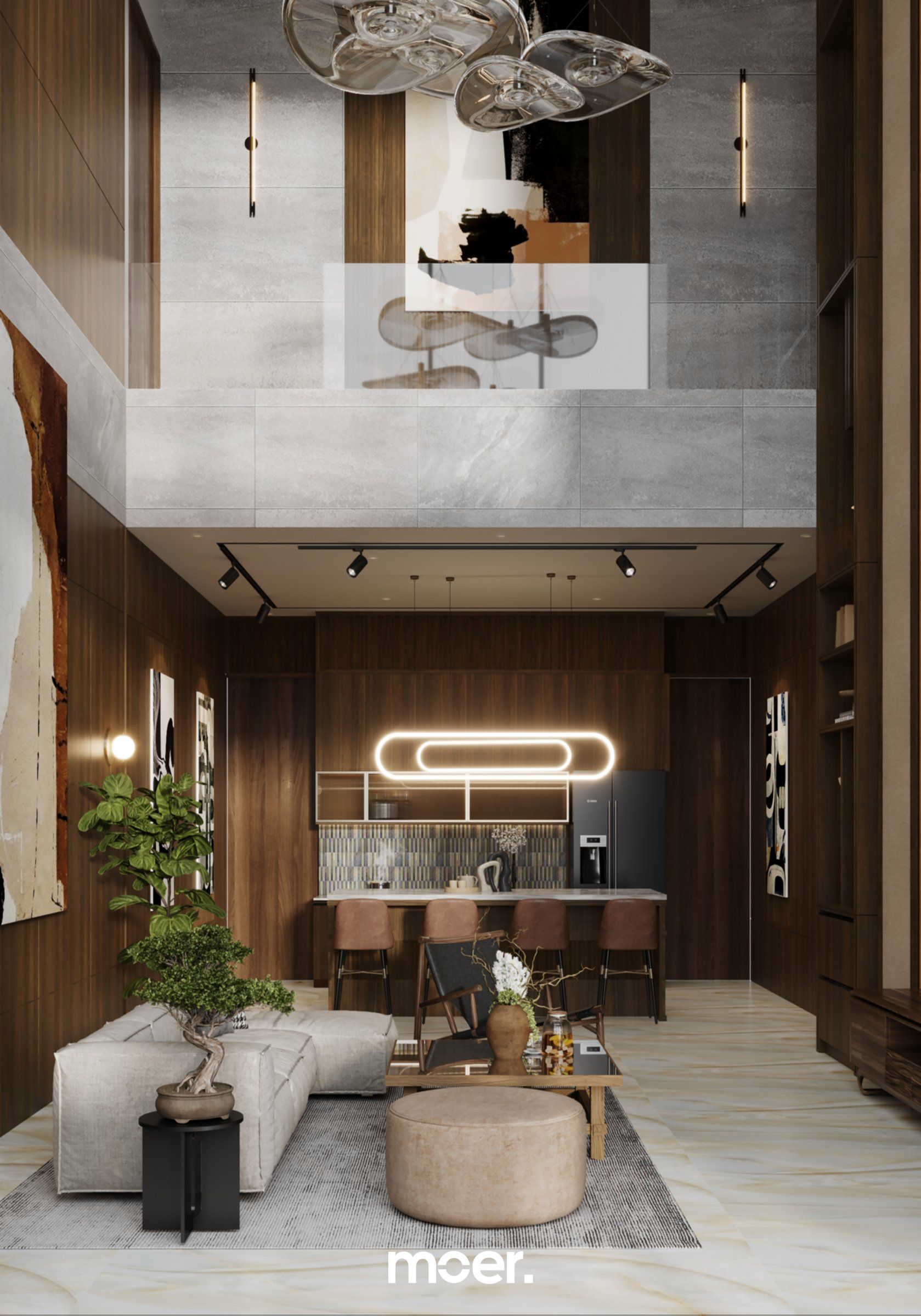 3D render of Living / Dining, image 4 of 6