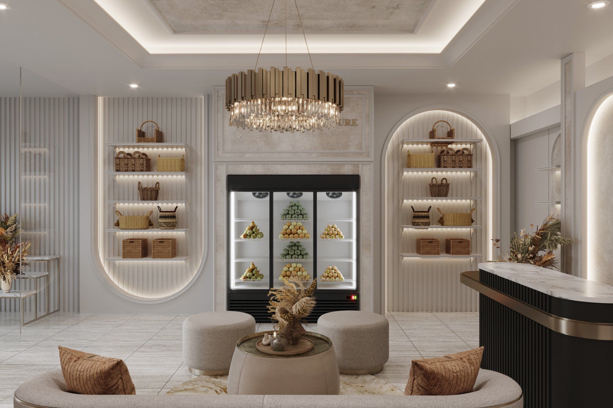 3D render of Florist, the same view as the photo
